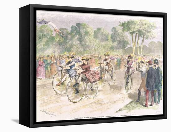 Original Costumes for the Velocipede Race in Bordeaux, 1868-Godefroy Durand-Framed Stretched Canvas