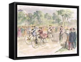 Original Costumes for the Velocipede Race in Bordeaux, 1868-Godefroy Durand-Framed Stretched Canvas