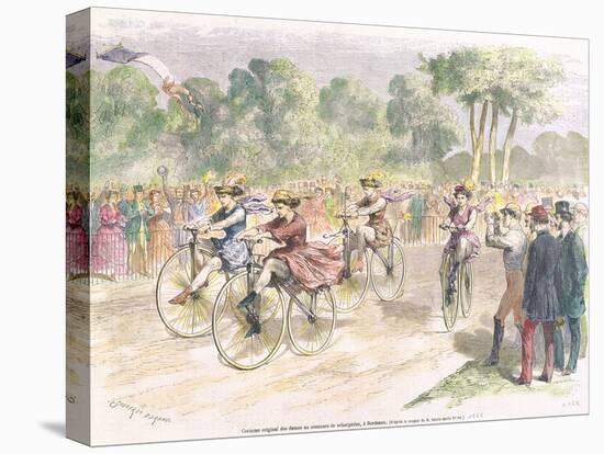 Original Costumes for the Velocipede Race in Bordeaux, 1868-Godefroy Durand-Stretched Canvas