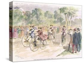 Original Costumes for the Velocipede Race in Bordeaux, 1868-Godefroy Durand-Stretched Canvas