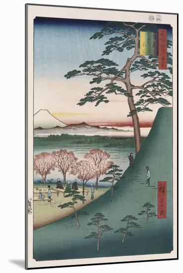 Original Fuji, Meguro', from the Series 'One Hundred Views of Famous Places in Edo'-Ando Hiroshige-Mounted Giclee Print