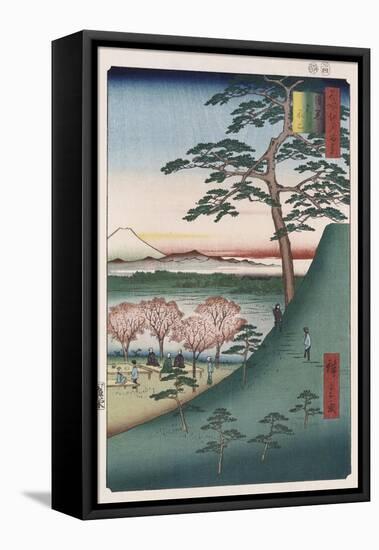 Original Fuji, Meguro', from the Series 'One Hundred Views of Famous Places in Edo'-Ando Hiroshige-Framed Stretched Canvas