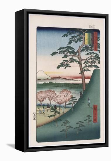 Original Fuji, Meguro', from the Series 'One Hundred Views of Famous Places in Edo'-Utagawa Hiroshige-Framed Stretched Canvas