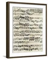 Original Manuscript of Bach's Eighth Invention-null-Framed Giclee Print