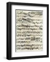 Original Manuscript of Bach's Eighth Invention-null-Framed Giclee Print