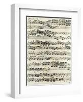 Original Manuscript of Bach's Eighth Invention-null-Framed Giclee Print