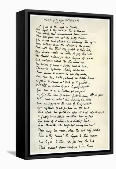 Original Manuscript of the Epilogue to the Idylls of the King, C1872-Alfred Lord Tennyson-Framed Stretched Canvas