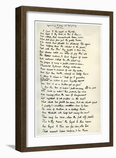 Original Manuscript of the Epilogue to the Idylls of the King, C1872-Alfred Lord Tennyson-Framed Giclee Print