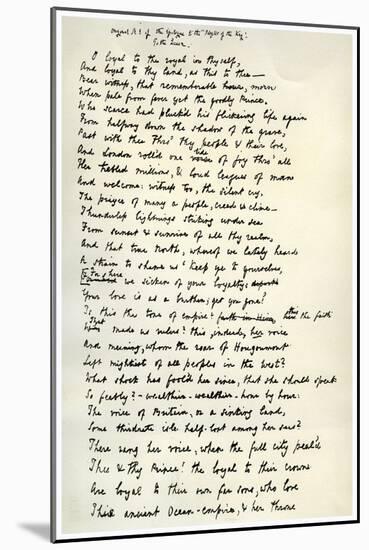 Original Manuscript of the Epilogue to the Idylls of the King, C1872-Alfred Lord Tennyson-Mounted Giclee Print