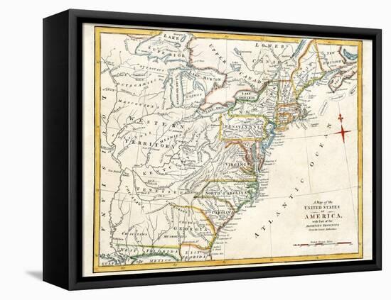 Original Map Of North America-Tektite-Framed Stretched Canvas