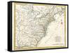 Original Map Of North America-Tektite-Framed Stretched Canvas