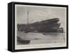 Original Method of Raising a Wreck by Floating a Vessel Within the Hull at Boston Deeps-null-Framed Stretched Canvas