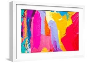 Original Oil Painting on Canvas. Abstract Art Background. . Fragment of Artwork. Brushstrokes of Pa-Sweet Art-Framed Art Print