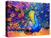 Original Oil Painting on Canvas. Colorful Peacock. Modern Art-Ivailo Nikolov-Stretched Canvas