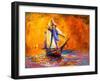 Original Oil Painting on Canvas-Sail Boat-Modern Impressionism by Nikolov-Ivailo Nikolov-Framed Art Print