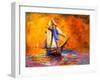 Original Oil Painting on Canvas-Sail Boat-Modern Impressionism by Nikolov-Ivailo Nikolov-Framed Art Print