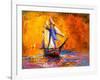 Original Oil Painting on Canvas-Sail Boat-Modern Impressionism by Nikolov-Ivailo Nikolov-Framed Art Print