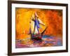 Original Oil Painting on Canvas-Sail Boat-Modern Impressionism by Nikolov-Ivailo Nikolov-Framed Art Print