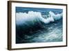 Original Oil Painting Showing Mighty Storm in Ocean or Sea on Canvas. Modern Impressionism, Moderni-Boyan Dimitrov-Framed Art Print