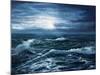 Original Oil Painting Showing Waves in Ocean or Sea on Canvas. Modern Impressionism, Modernism,Mari-Boyan Dimitrov-Mounted Art Print