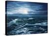 Original Oil Painting Showing Waves in Ocean or Sea on Canvas. Modern Impressionism, Modernism,Mari-Boyan Dimitrov-Stretched Canvas