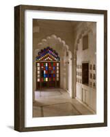 Original Old Stained Glass Windows and Traditional Niches Let into the Walls, Jodhpur, India-John Henry Claude Wilson-Framed Photographic Print