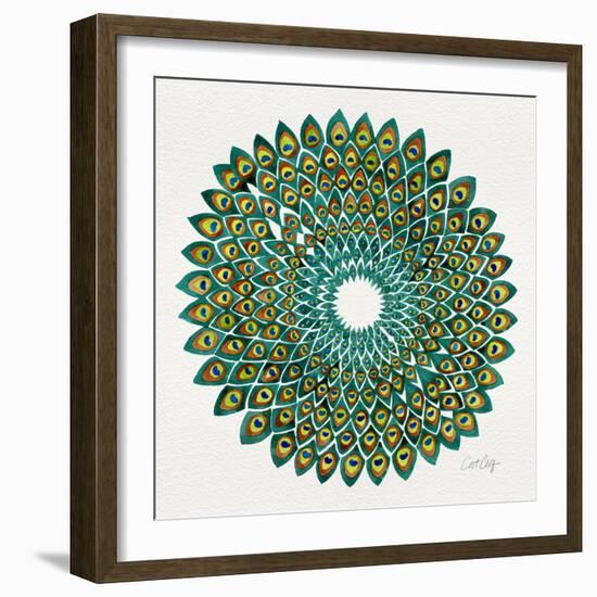 Original Peacock-Cat Coquillette-Framed Giclee Print