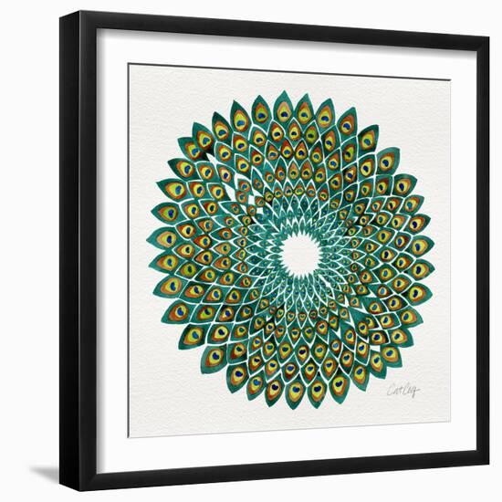 Original Peacock-Cat Coquillette-Framed Giclee Print