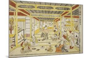 Original Perspective Picture of the Fashionable Seven Gods of Good Fortune , 1740s-Okumura Masanobu-Mounted Giclee Print