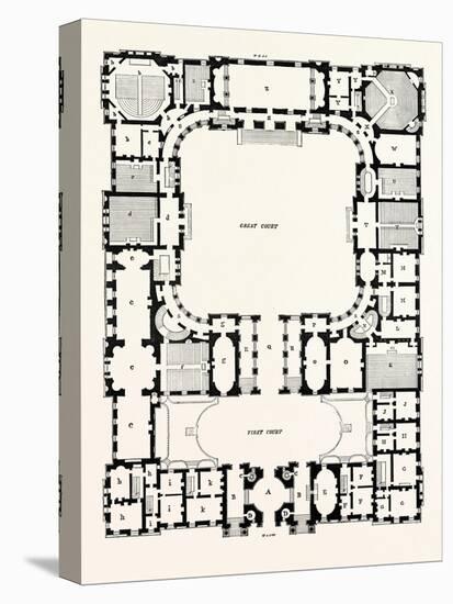 Original Plan of the Principal Storey of the New Building for the University of Edinburgh-null-Stretched Canvas