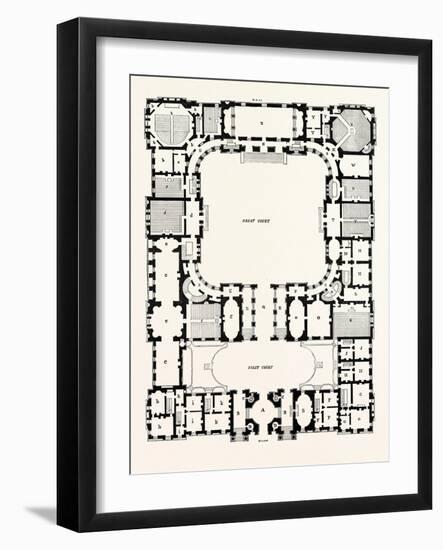 Original Plan of the Principal Storey of the New Building for the University of Edinburgh-null-Framed Giclee Print