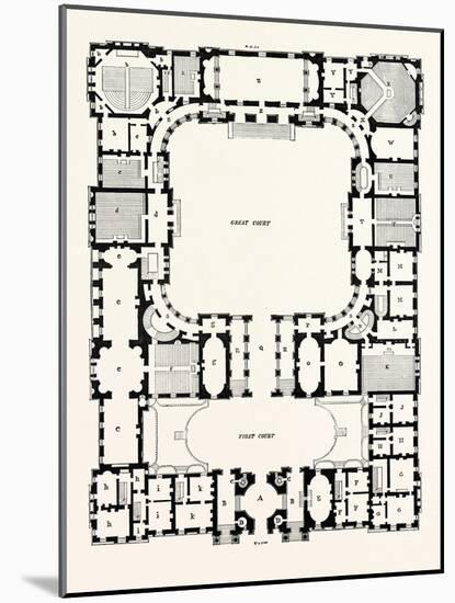 Original Plan of the Principal Storey of the New Building for the University of Edinburgh-null-Mounted Giclee Print