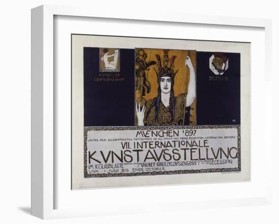 Original Poster for the Vii. International Art Exhibition 1897-Franz von Stuck-Framed Giclee Print