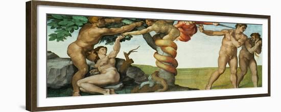 Original Sin, Ceiling Frescoes after Restoration-Michelangelo Buonarroti-Framed Giclee Print