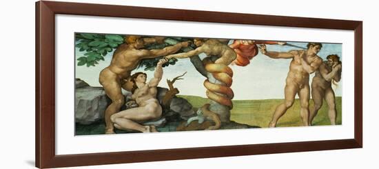 Original Sin, Ceiling Frescoes after Restoration-Michelangelo Buonarroti-Framed Giclee Print