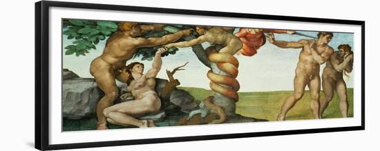 Original Sin, Ceiling Frescoes after Restoration-Michelangelo Buonarroti-Framed Giclee Print