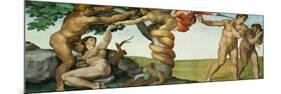 Original Sin, Ceiling Frescoes after Restoration-Michelangelo Buonarroti-Mounted Giclee Print