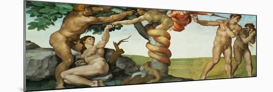 Original Sin, Ceiling Frescoes after Restoration-Michelangelo Buonarroti-Mounted Giclee Print