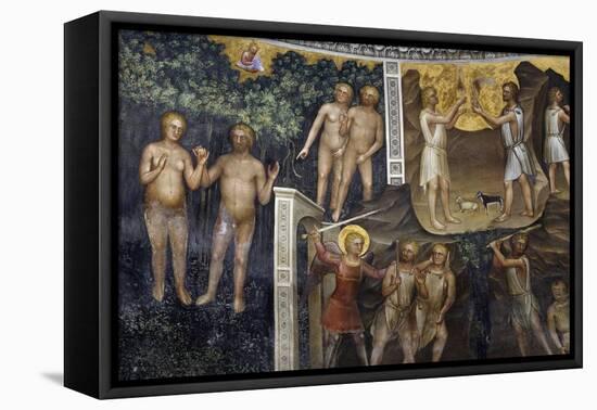 Original Sin, Expulsion of Adam and Eve from Paradise, Sacrifice of Cain and Abel-Giusto de' Menabuoi-Framed Stretched Canvas