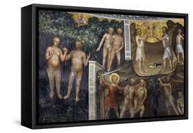 Original Sin, Expulsion of Adam and Eve from Paradise, Sacrifice of Cain and Abel-Giusto de' Menabuoi-Framed Stretched Canvas