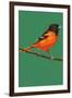 Oriole and Branch-Lantern Press-Framed Art Print