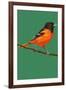 Oriole and Branch-Lantern Press-Framed Art Print