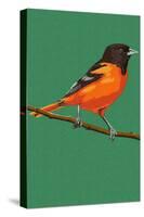 Oriole and Branch-Lantern Press-Stretched Canvas