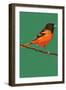 Oriole and Branch-Lantern Press-Framed Art Print