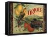 Oriole Brand - Pomona, California - Citrus Crate Label-Lantern Press-Framed Stretched Canvas