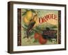 Oriole Brand - Pomona, California - Citrus Crate Label-Lantern Press-Framed Art Print