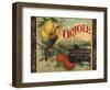 Oriole Brand - Pomona, California - Citrus Crate Label-Lantern Press-Framed Art Print