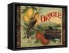 Oriole Brand - Pomona, California - Citrus Crate Label-Lantern Press-Framed Stretched Canvas