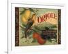 Oriole Brand - Pomona, California - Citrus Crate Label-Lantern Press-Framed Art Print