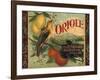 Oriole Brand - Pomona, California - Citrus Crate Label-Lantern Press-Framed Art Print